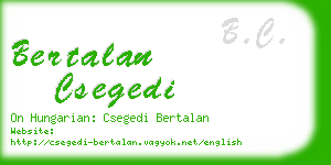 bertalan csegedi business card